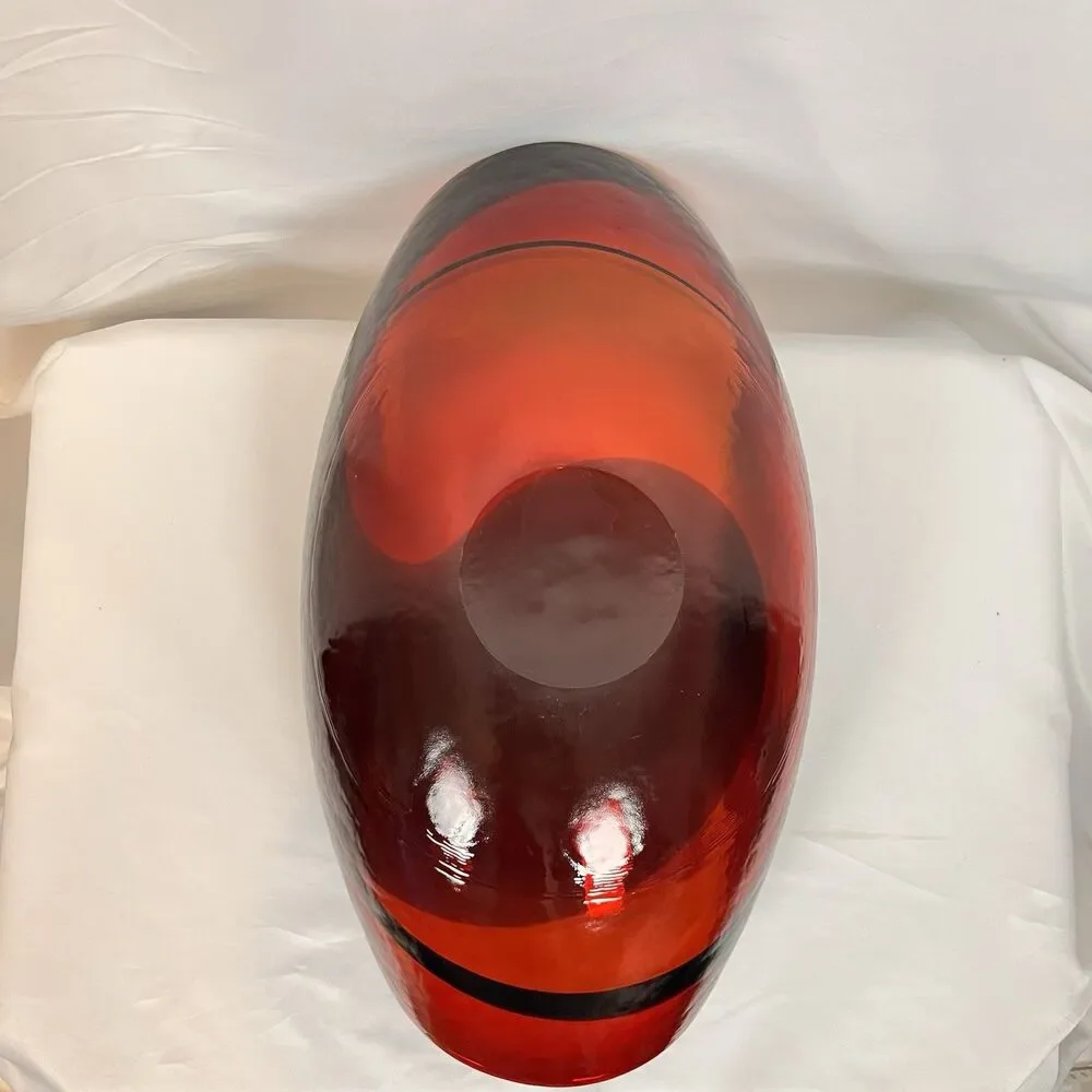 Crate & Barrel Iridescent Fossili Murano Oil Slick Glass Centerpiece Bowl